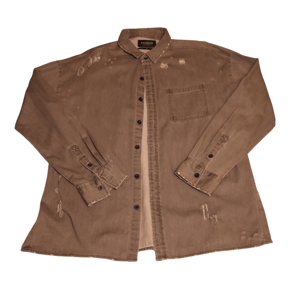 PacSun Button Down Shirt Gray Denim